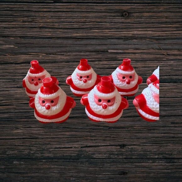 Vintage Set of 9 Santa Light Covers - Picture 2 of 5